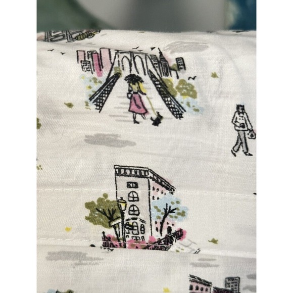 Kate Spade Fine Day New York City Themed 100% Cotton 4PC Full Sheet Set‎ New - Picture 2 of 4
